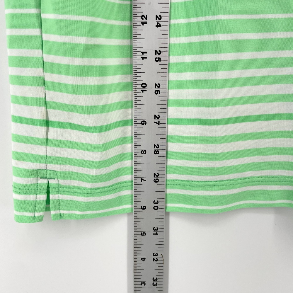 Nike Golf US Open Polo Mens Large Green White Striped Performance Polo Shirt - Picture 5 of 9